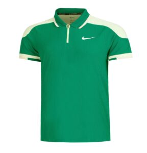 теннисная майка поло Nike Advantage Slam Polo Men Malachite Barely Volt Coconut Milk White 01