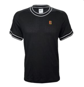 теннисная майка Nike Heritage Court Top T-Shirt Men Black White 01