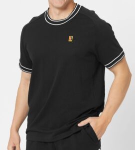 теннисная майка Nike Heritage Court Top T-Shirt Men Black White 03
